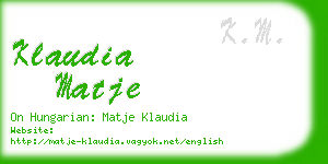 klaudia matje business card